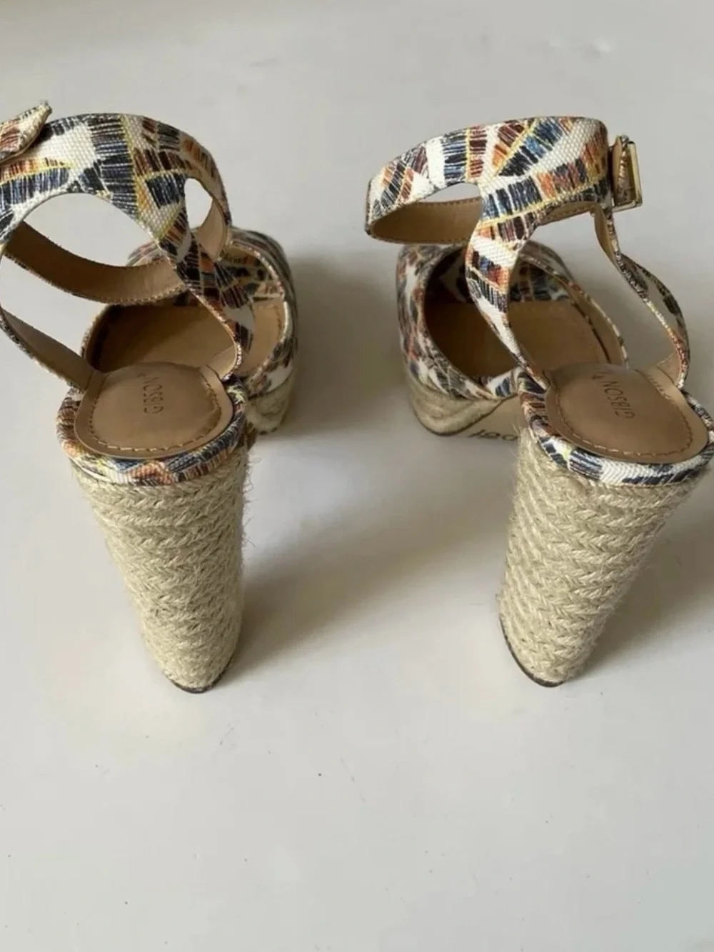 Gibson Latimer Multicolor Printed Espadrille Heels Sandals